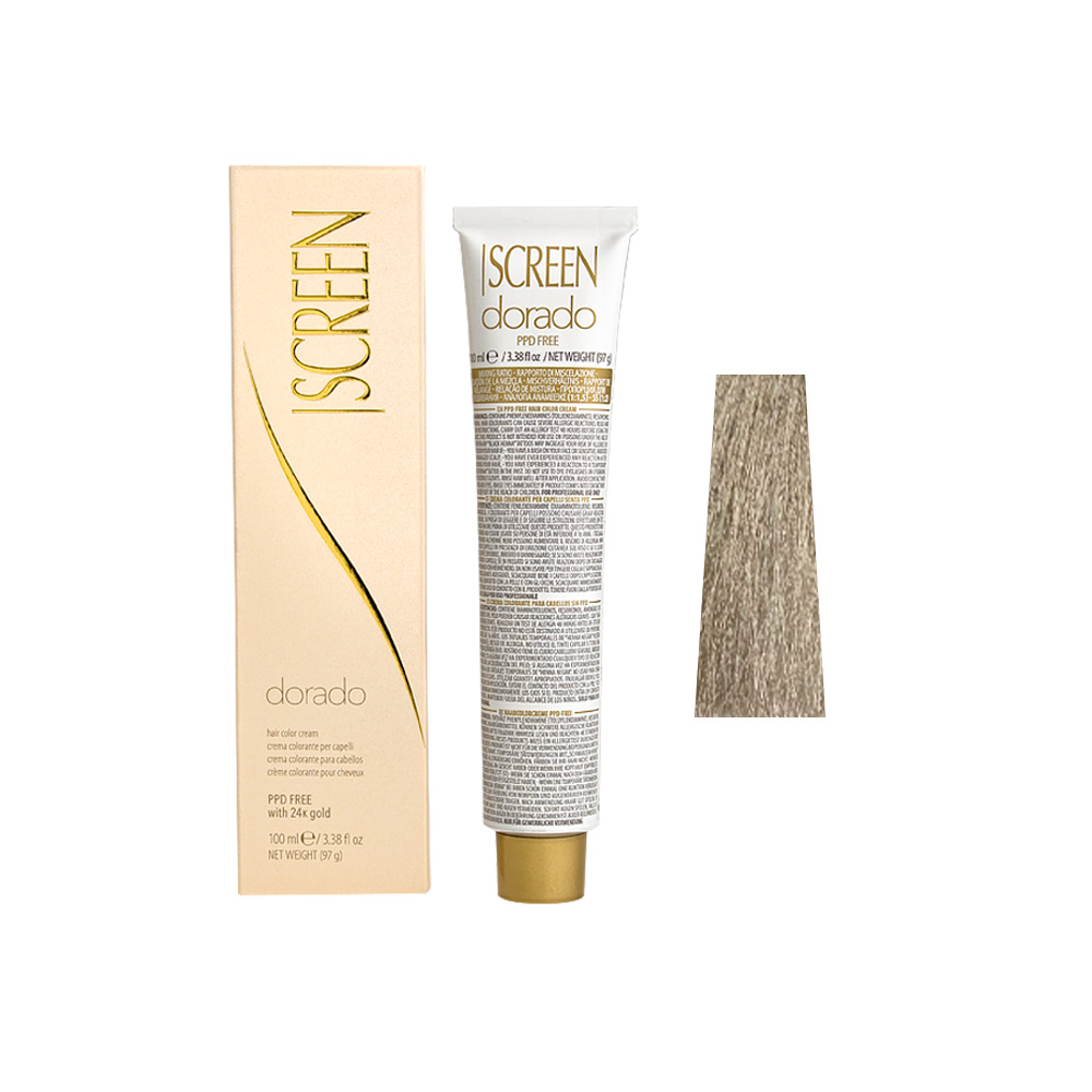 Крем-фарба для волосся перманентна з 24-каратним золотом SCREEN Dorado SSC (12.1) Ash Super Lightener, 100 ml - 1